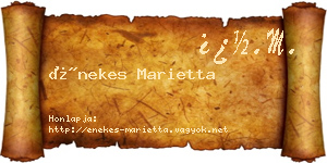 Énekes Marietta névjegykártya